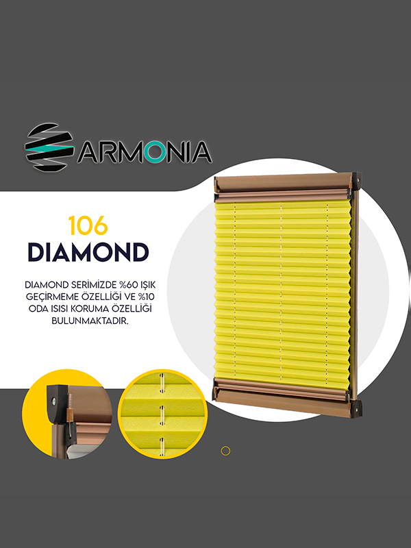 Sarı Renk Plise Perde - DIAMOND 106